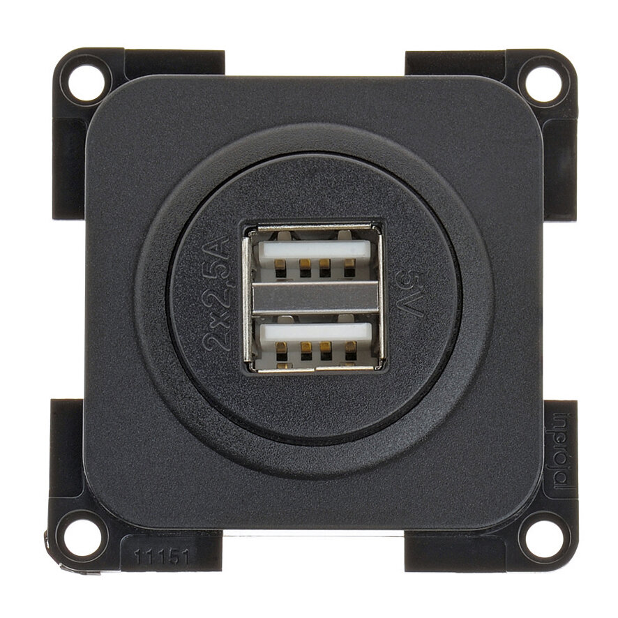 USB Einbaudose - 1- oder 2-fach - schwarz oder weiß - Ladedose / USB  Anschluss