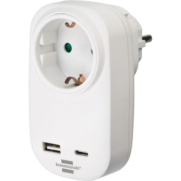 Brennenstuhl Steckdosenadapter mit USB-A/C